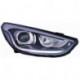 Фара правая линзованная под корректор с led (светодиоды) внутри чёрная Hyundai IX35
