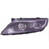 Фара левая линзованная под корректор с led (светодиоды) внутри черная KIA Optima (3 поколение)